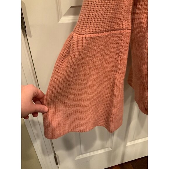 Miss Me Pink Knit Sweater  W/ Gold Sequins & Flounce Sleeves, Size L - Picture 4 of 10